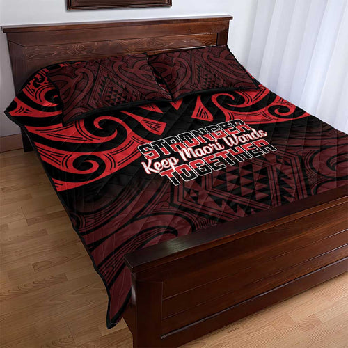 Keep Maori Wards New Zealand Quilt Bed Set Stronger Together Aotearoa Taniko - Aussie Hoodie