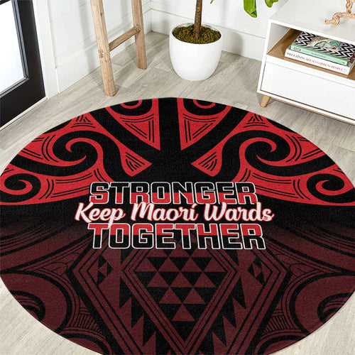 Keep Maori Wards New Zealand Round Carpet Stronger Together Aotearoa Taniko - Aussie Hoodie