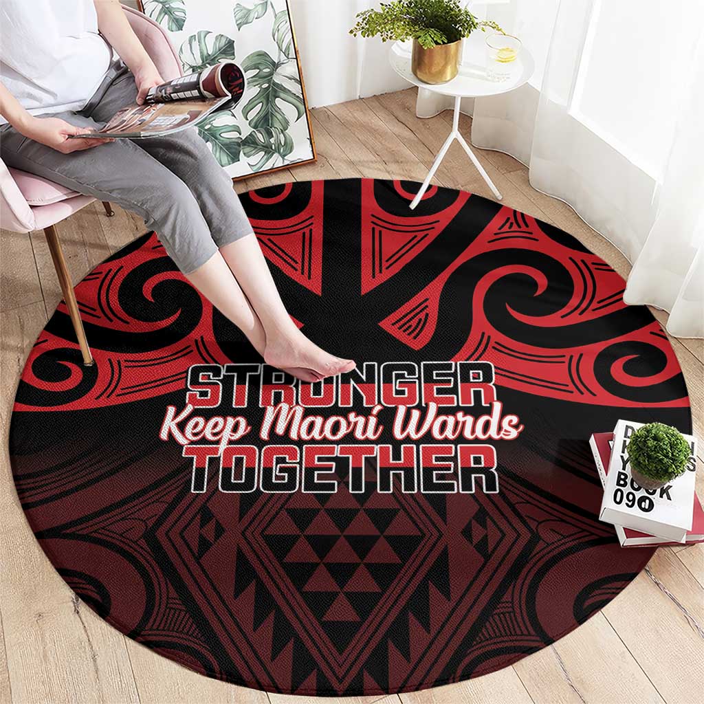 Keep Maori Wards New Zealand Round Carpet Stronger Together Aotearoa Taniko - Aussie Hoodie