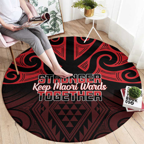 Keep Maori Wards New Zealand Round Carpet Stronger Together Aotearoa Taniko - Aussie Hoodie