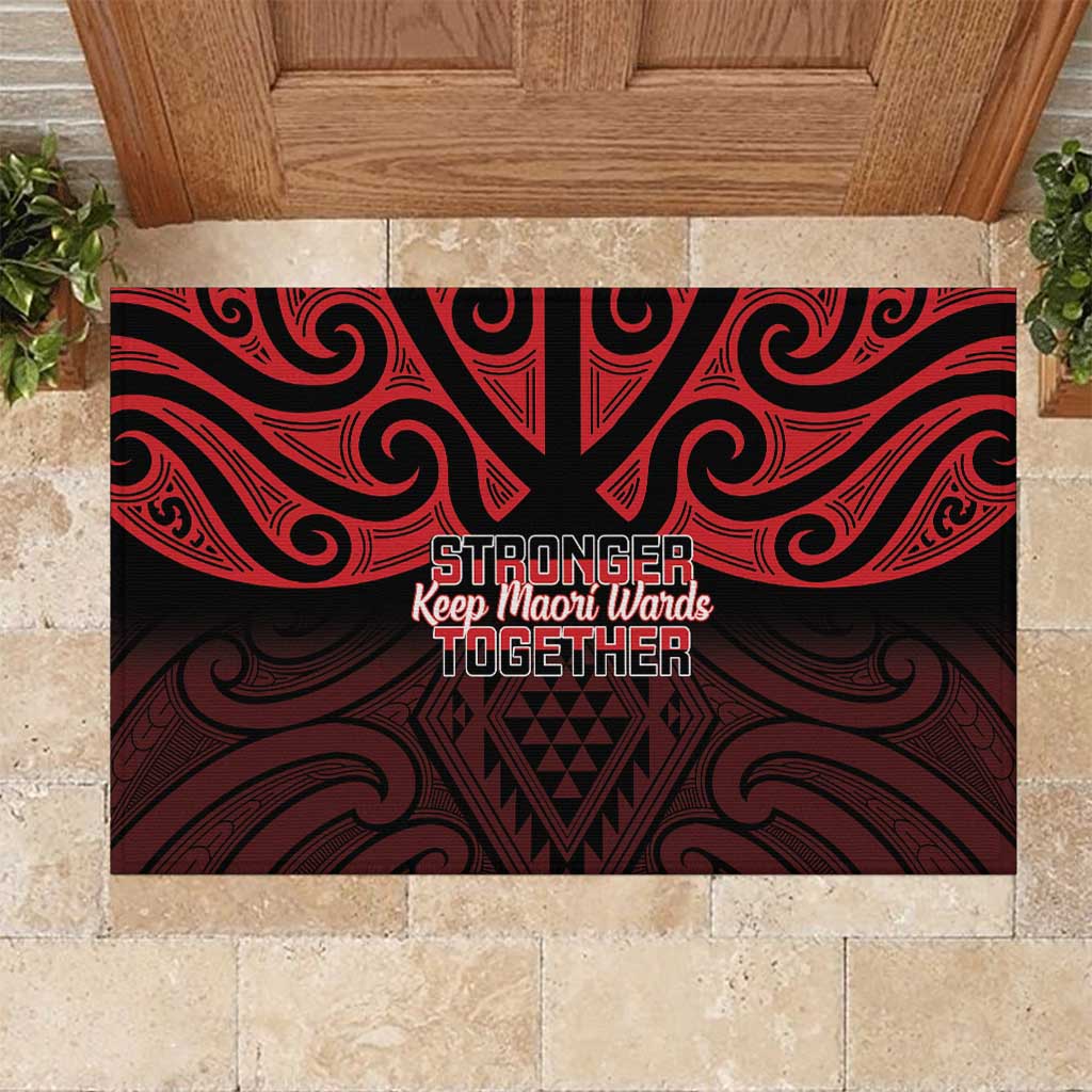 Keep Maori Wards New Zealand Rubber Doormat Stronger Together Aotearoa Taniko - Aussie Hoodie