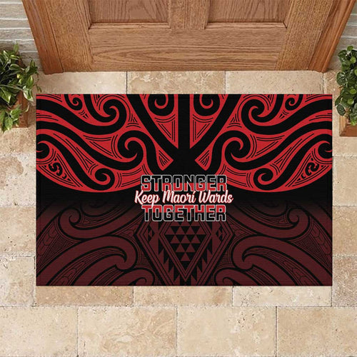 Keep Maori Wards New Zealand Rubber Doormat Stronger Together Aotearoa Taniko - Aussie Hoodie
