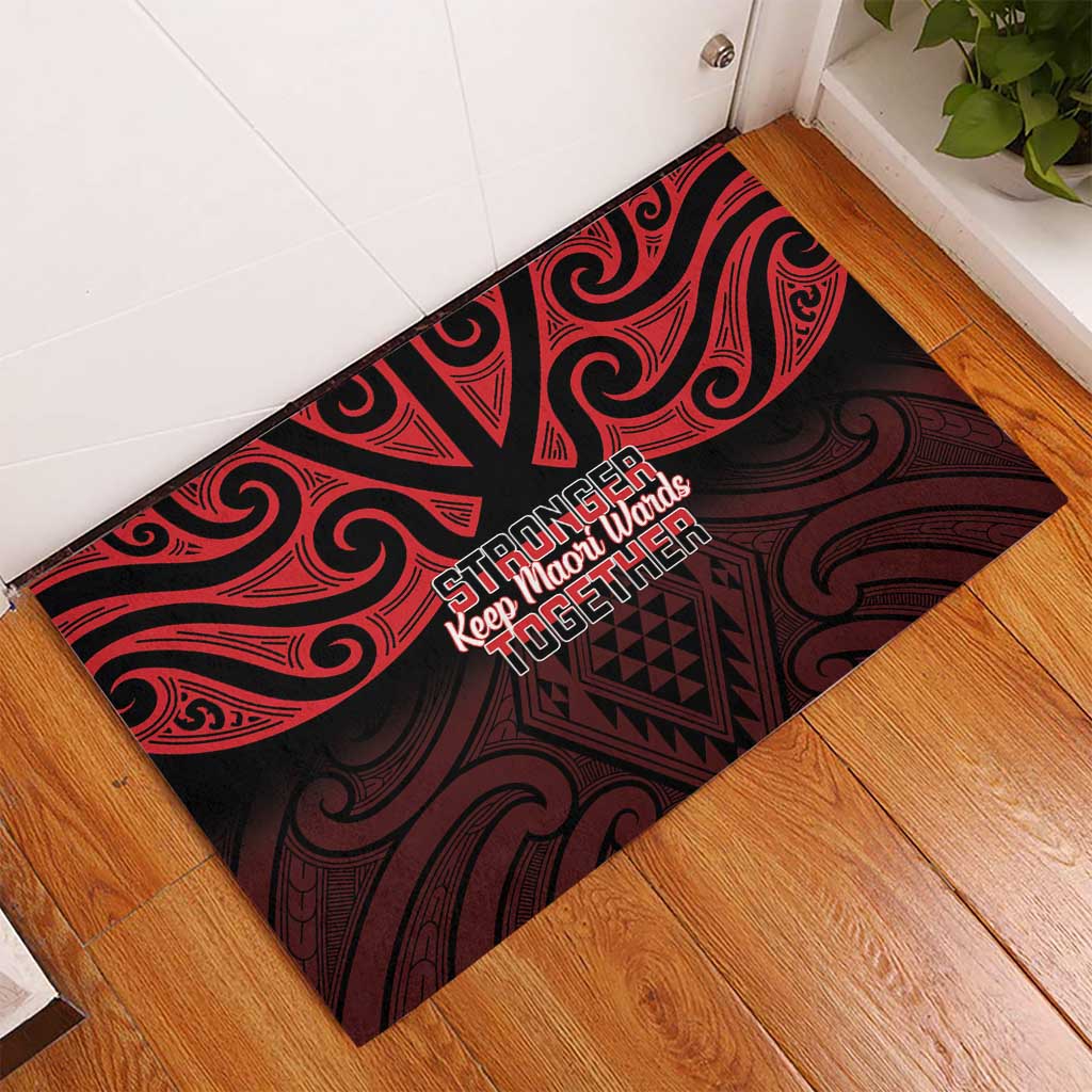 Keep Maori Wards New Zealand Rubber Doormat Stronger Together Aotearoa Taniko - Aussie Hoodie