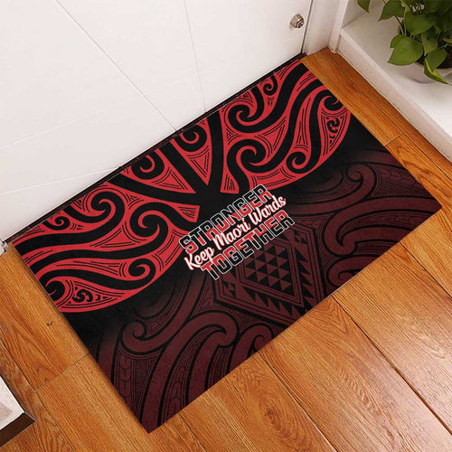 Keep Maori Wards New Zealand Rubber Doormat Stronger Together Aotearoa Taniko - Aussie Hoodie