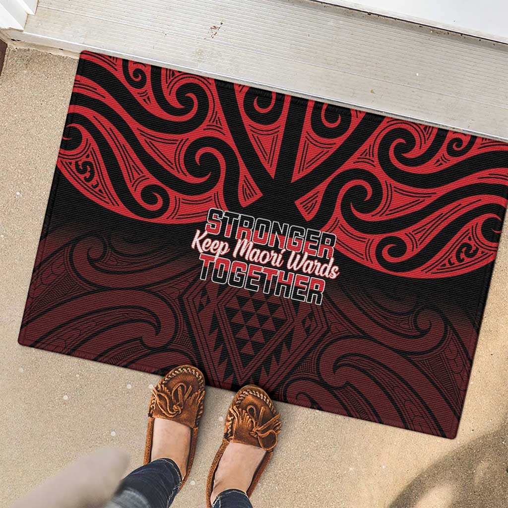 Keep Maori Wards New Zealand Rubber Doormat Stronger Together Aotearoa Taniko - Aussie Hoodie