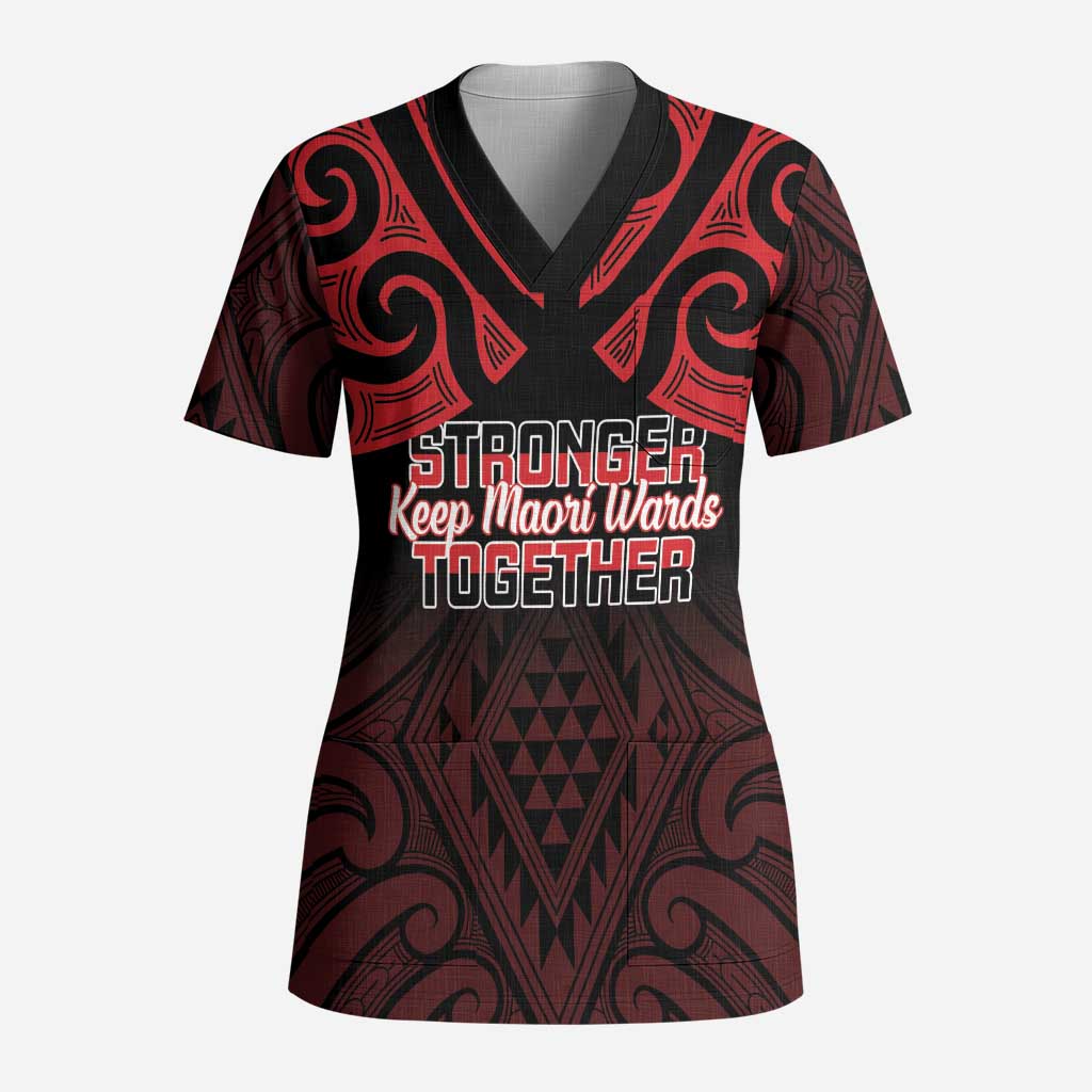 Personalised Keep Maori Wards New Zealand Scrub Top Stronger Together Aotearoa Taniko - Aussie Hoodie
