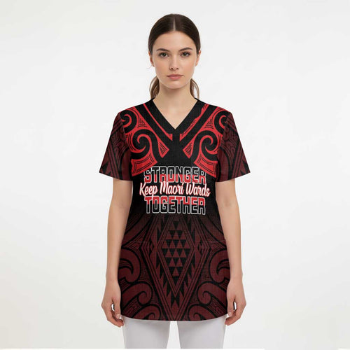 Personalised Keep Maori Wards New Zealand Scrub Top Stronger Together Aotearoa Taniko - Aussie Hoodie