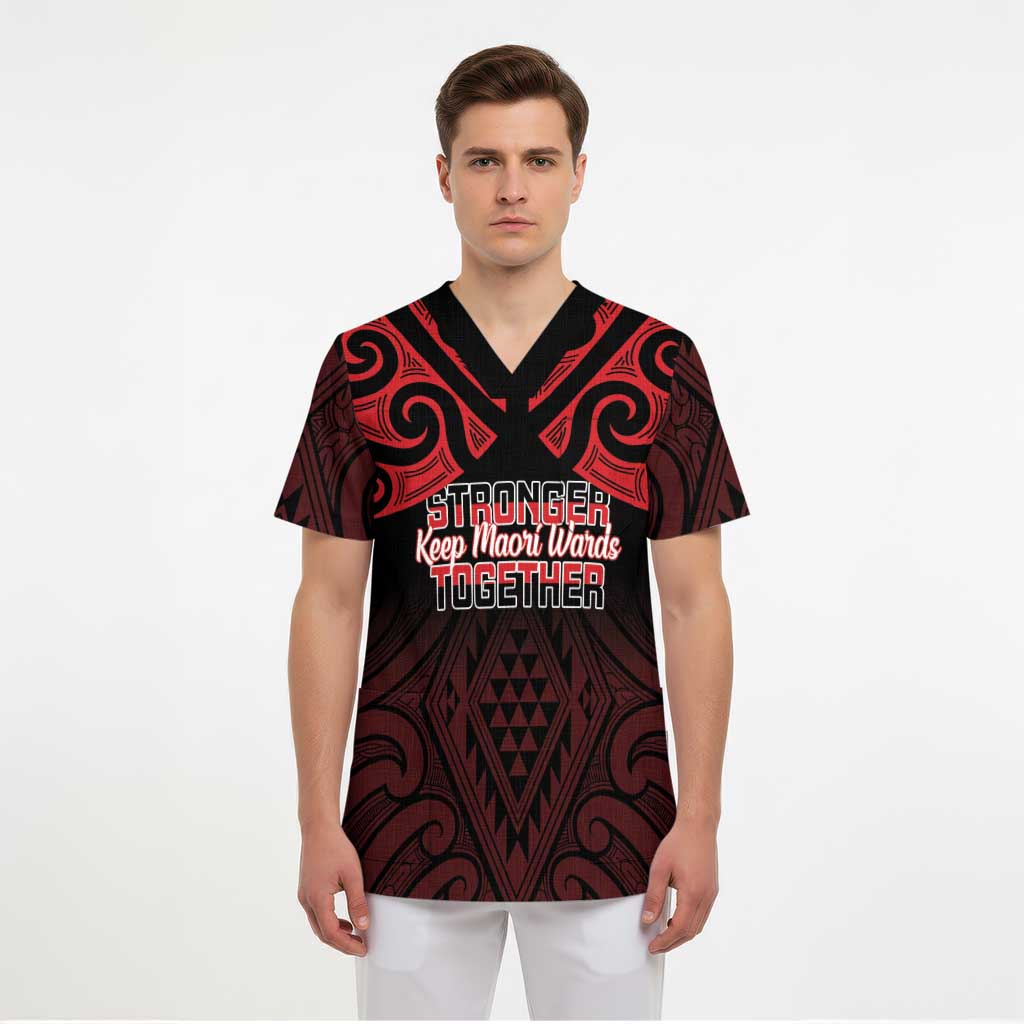 Personalised Keep Maori Wards New Zealand Scrub Top Stronger Together Aotearoa Taniko - Aussie Hoodie