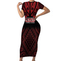 Personalised Keep Maori Wards New Zealand Short Sleeve Bodycon Dress Stronger Together Aotearoa Taniko - Aussie Hoodie