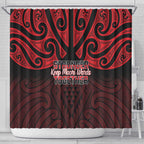 Keep Maori Wards New Zealand Shower Curtain Stronger Together Aotearoa Taniko - Aussie Hoodie