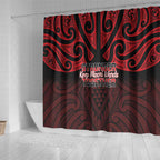 Keep Maori Wards New Zealand Shower Curtain Stronger Together Aotearoa Taniko - Aussie Hoodie