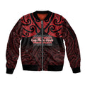 Personalised Keep Maori Wards New Zealand Sleeve Zip Bomber Jacket Stronger Together Aotearoa Taniko - Aussie Hoodie