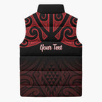 Personalised Keep Maori Wards New Zealand Sleeveless Puffer Jacket Stronger Together Aotearoa Taniko - Aussie Hoodie
