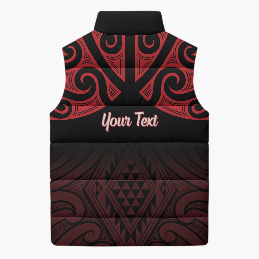 Personalised Keep Maori Wards New Zealand Sleeveless Puffer Jacket Stronger Together Aotearoa Taniko - Aussie Hoodie