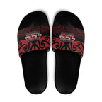 Keep Maori Wards New Zealand Slide Sandals Stronger Together Aotearoa Taniko - Aussie Hoodie