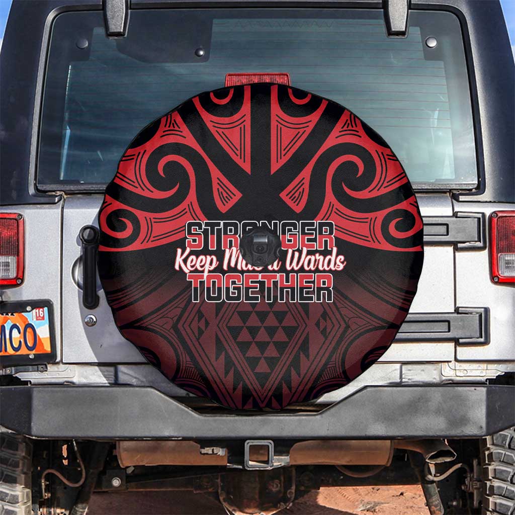 Keep Maori Wards New Zealand Spare Tire Cover Stronger Together Aotearoa Taniko - Aussie Hoodie