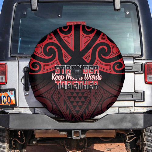 Keep Maori Wards New Zealand Spare Tire Cover Stronger Together Aotearoa Taniko - Aussie Hoodie