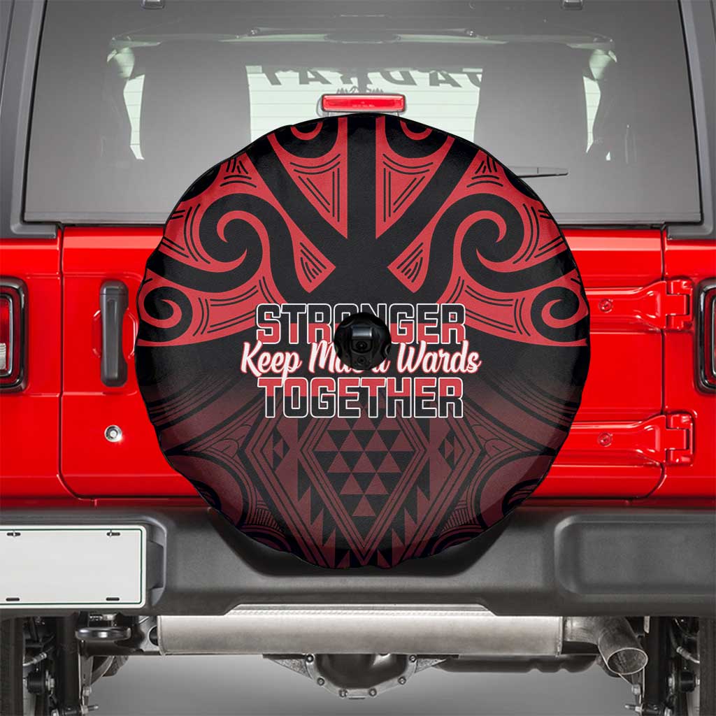 Keep Maori Wards New Zealand Spare Tire Cover Stronger Together Aotearoa Taniko - Aussie Hoodie