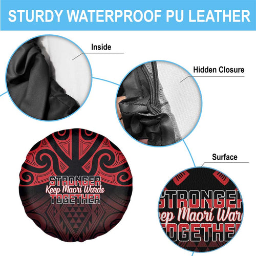 Keep Maori Wards New Zealand Spare Tire Cover Stronger Together Aotearoa Taniko - Aussie Hoodie