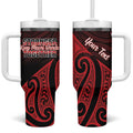 Personalised Keep Maori Wards New Zealand Tumbler With Handle Stronger Together Aotearoa Taniko - Aussie Hoodie