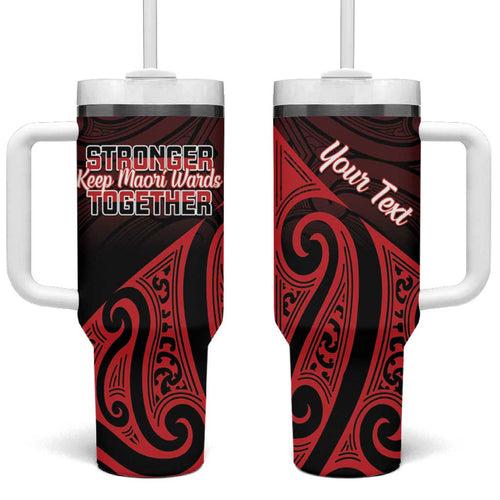 Personalised Keep Maori Wards New Zealand Tumbler With Handle Stronger Together Aotearoa Taniko - Aussie Hoodie
