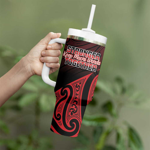 Personalised Keep Maori Wards New Zealand Tumbler With Handle Stronger Together Aotearoa Taniko - Aussie Hoodie
