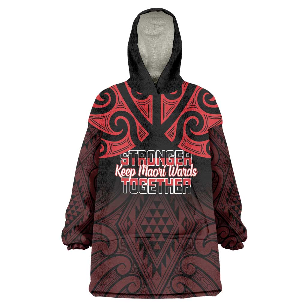 Personalised Keep Maori Wards New Zealand Wearable Blanket Hoodie Stronger Together Aotearoa Taniko - Aussie Hoodie