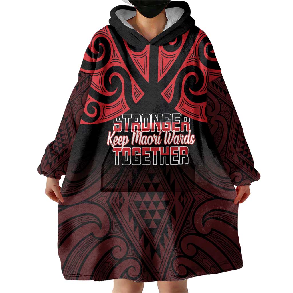 Personalised Keep Maori Wards New Zealand Wearable Blanket Hoodie Stronger Together Aotearoa Taniko - Aussie Hoodie