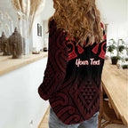 Personalised Keep Maori Wards New Zealand Women Casual Shirt Stronger Together Aotearoa Taniko - Aussie Hoodie