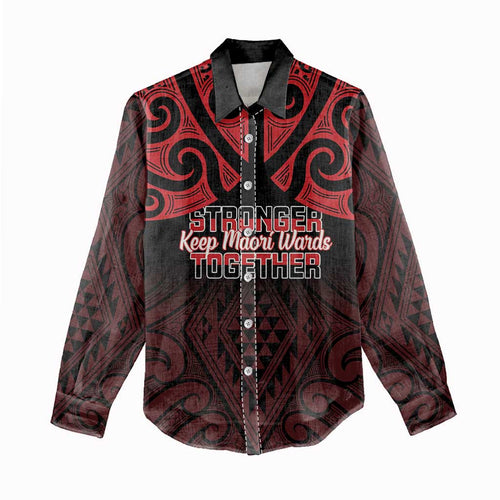 Personalised Keep Maori Wards New Zealand Women Casual Shirt Stronger Together Aotearoa Taniko - Aussie Hoodie