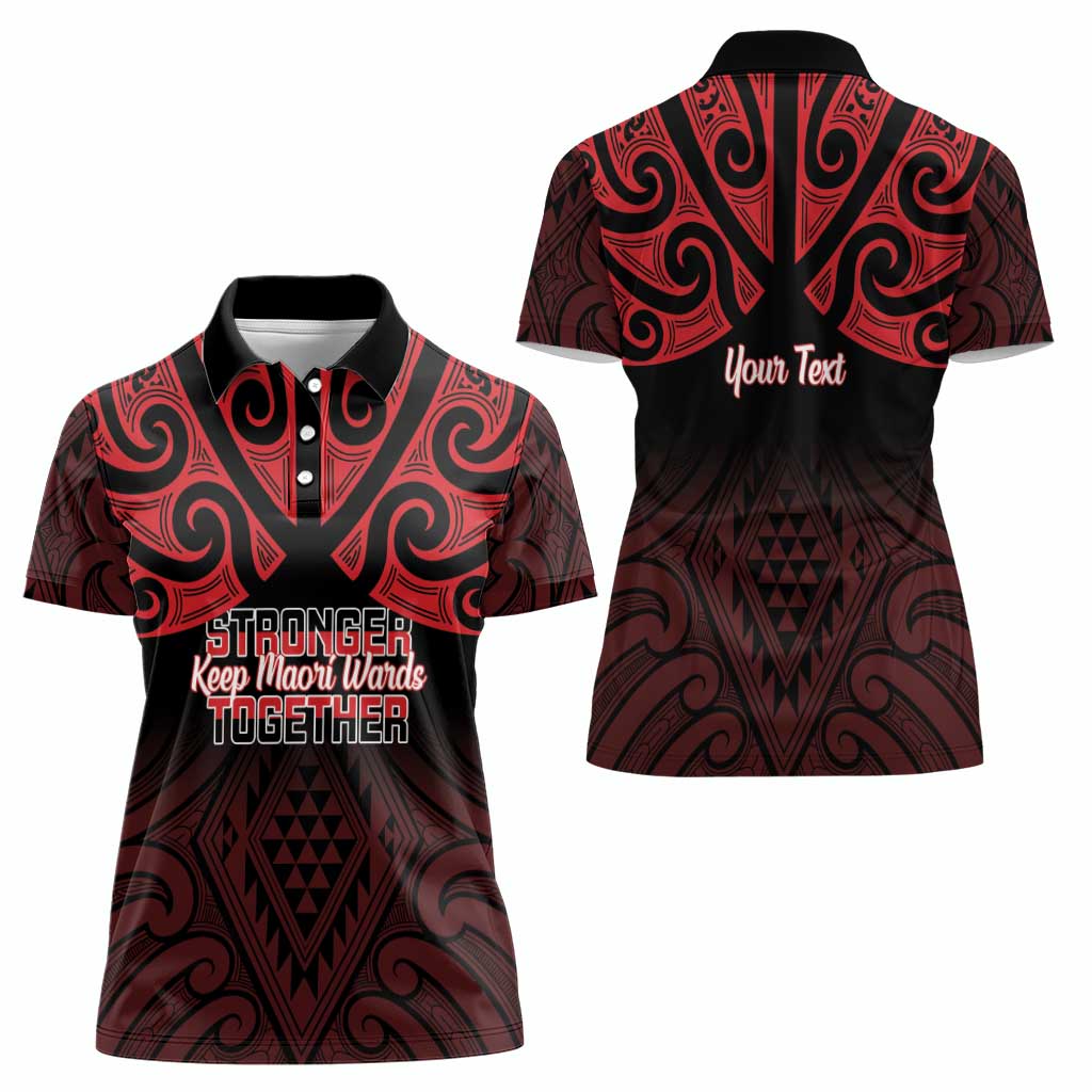 Personalised Keep Maori Wards New Zealand Women Polo Shirt Stronger Together Aotearoa Taniko - Aussie Hoodie