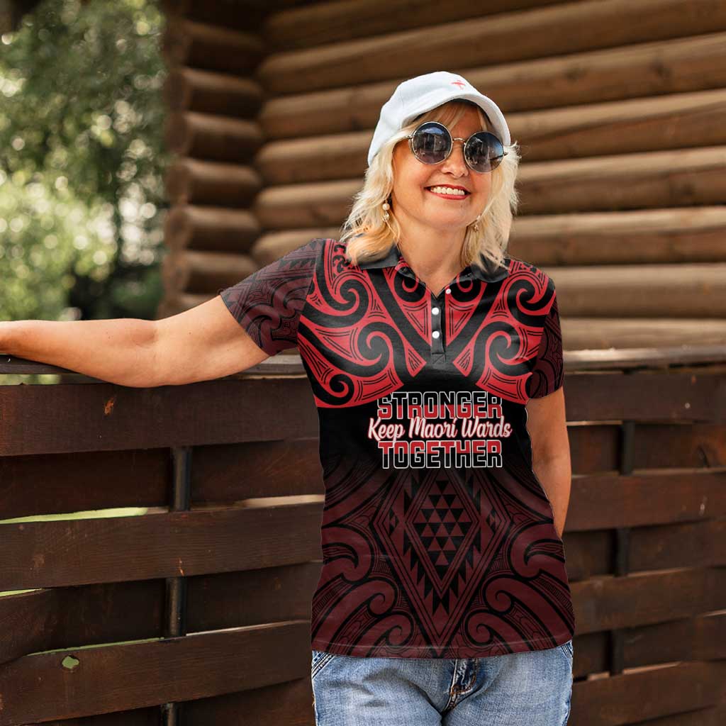 Personalised Keep Maori Wards New Zealand Women Polo Shirt Stronger Together Aotearoa Taniko - Aussie Hoodie