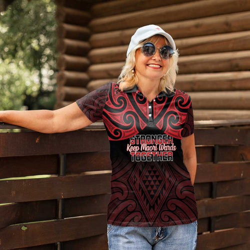 Personalised Keep Maori Wards New Zealand Women Polo Shirt Stronger Together Aotearoa Taniko - Aussie Hoodie
