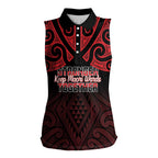 Personalised Keep Maori Wards New Zealand Women Sleeveless Polo Shirt Stronger Together Aotearoa Taniko - Aussie Hoodie