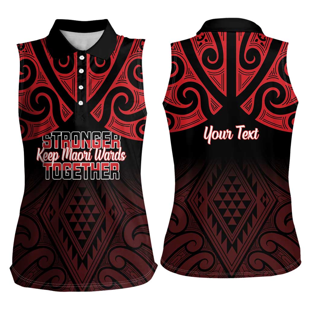 Personalised Keep Maori Wards New Zealand Women Sleeveless Polo Shirt Stronger Together Aotearoa Taniko - Aussie Hoodie