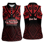 Personalised Keep Maori Wards New Zealand Women Sleeveless Polo Shirt Stronger Together Aotearoa Taniko - Aussie Hoodie