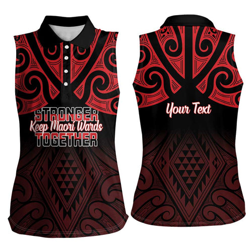 Personalised Keep Maori Wards New Zealand Women Sleeveless Polo Shirt Stronger Together Aotearoa Taniko - Aussie Hoodie