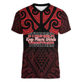 Personalised Keep Maori Wards New Zealand Women V-Neck T-Shirt Stronger Together Aotearoa Taniko - Aussie Hoodie