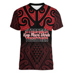 Personalised Keep Maori Wards New Zealand Women V-Neck T-Shirt Stronger Together Aotearoa Taniko - Aussie Hoodie