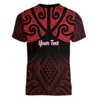 Personalised Keep Maori Wards New Zealand Women V-Neck T-Shirt Stronger Together Aotearoa Taniko - Aussie Hoodie