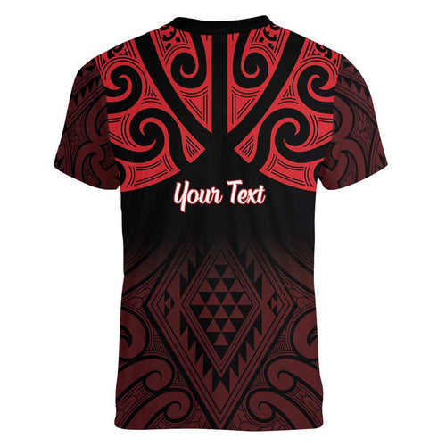 Personalised Keep Maori Wards New Zealand Women V-Neck T-Shirt Stronger Together Aotearoa Taniko - Aussie Hoodie