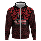 Personalised Keep Maori Wards New Zealand Zip Hoodie Stronger Together Aotearoa Taniko - Aussie Hoodie