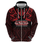 Personalised Keep Maori Wards New Zealand Zip Hoodie Stronger Together Aotearoa Taniko - Aussie Hoodie