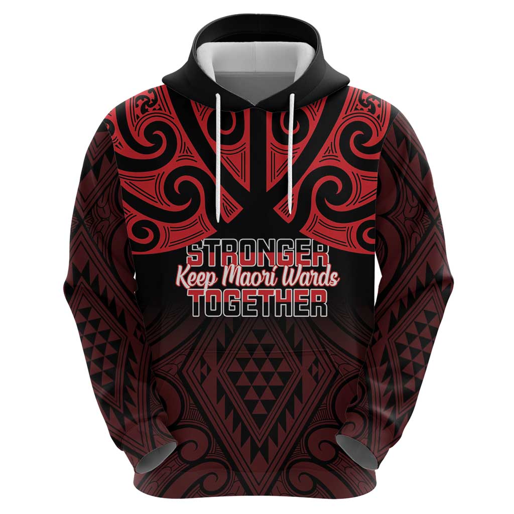 Personalised Keep Maori Wards New Zealand Zip Hoodie Stronger Together Aotearoa Taniko - Aussie Hoodie