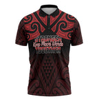 Personalised Keep Maori Wards New Zealand Zipper Polo Shirt Stronger Together Aotearoa Taniko - Aussie Hoodie