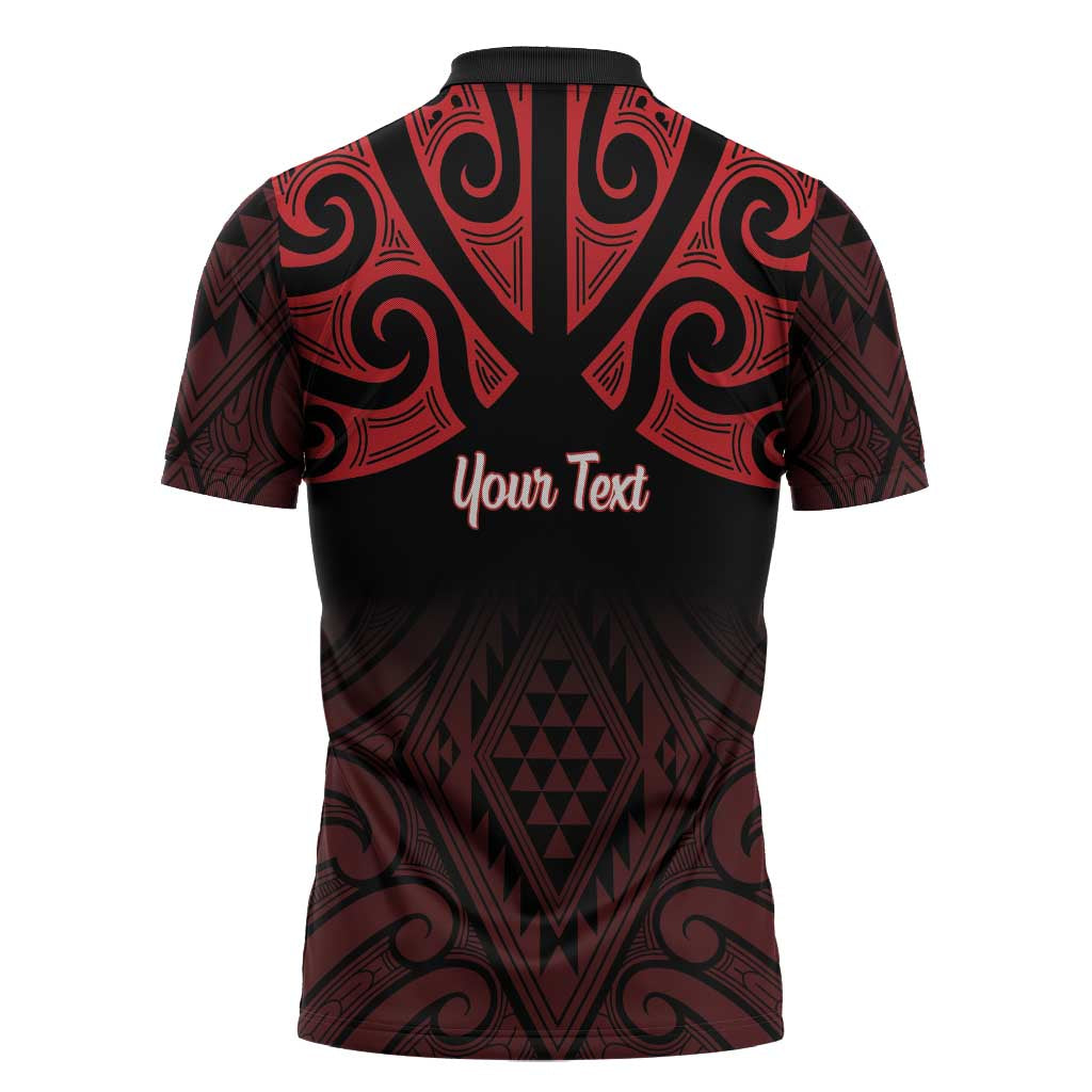 Personalised Keep Maori Wards New Zealand Zipper Polo Shirt Stronger Together Aotearoa Taniko - Aussie Hoodie