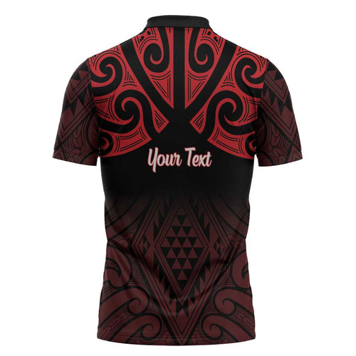 Personalised Keep Maori Wards New Zealand Zipper Polo Shirt Stronger Together Aotearoa Taniko - Aussie Hoodie
