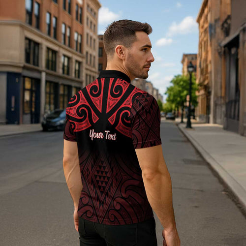 Personalised Keep Maori Wards New Zealand Zipper Polo Shirt Stronger Together Aotearoa Taniko - Aussie Hoodie