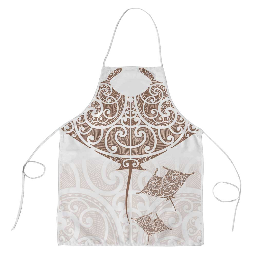 New Zealand Manta Ray Tattoo Apron Aotearoa Maori Haehae Beige - Aussie Hoodie