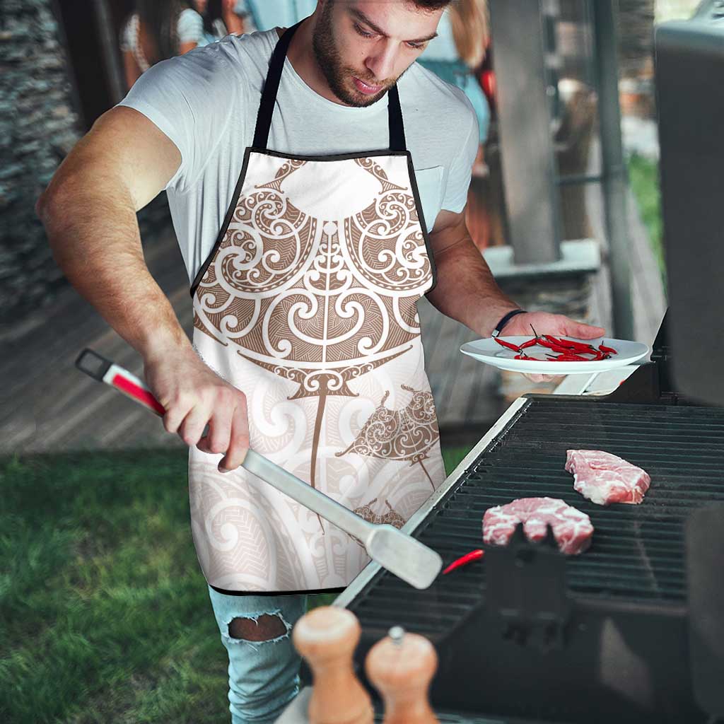 New Zealand Manta Ray Tattoo Apron Aotearoa Maori Haehae Beige - Aussie Hoodie